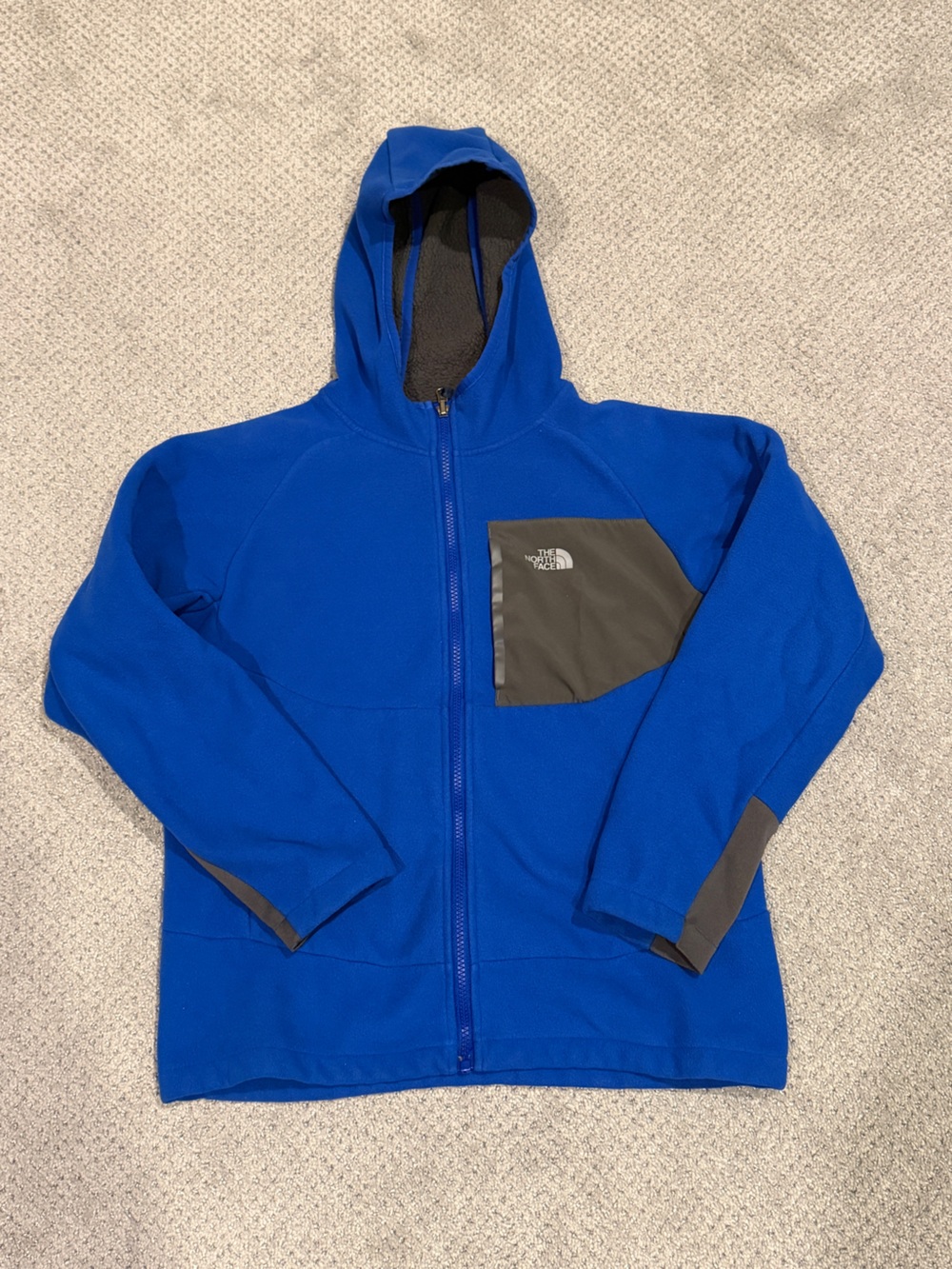 The North Face Kids Blue Hooded Fleece Jacket